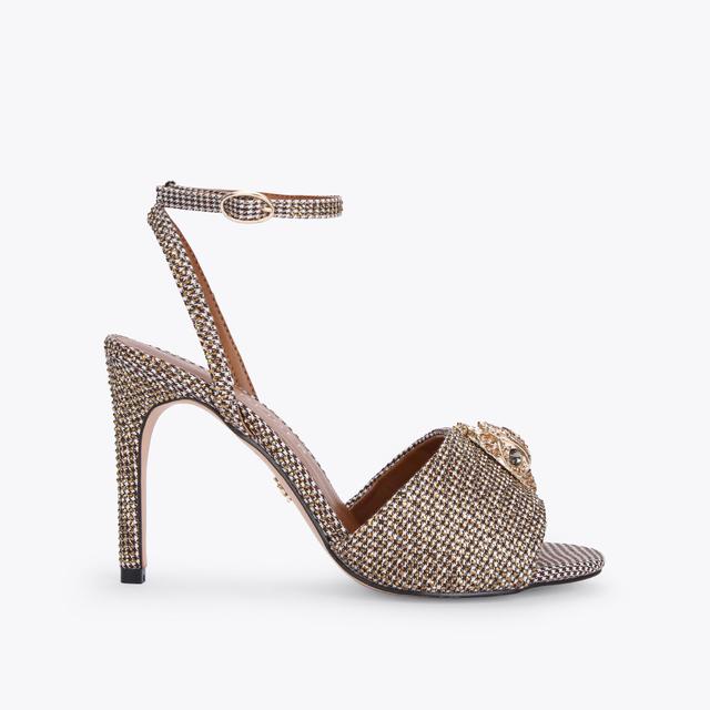 carvela by kurt geiger KENSINGTON SANDAL Beige Gold Gem Quilted Heels by KURT GEIGER LONDON