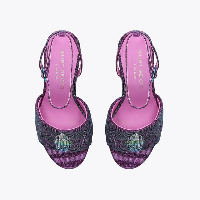 Carvela By Kurt Geiger KENSINGTON SANDAL Purple Glitter High Stiletto Heels By KURT GEIGER LONDON