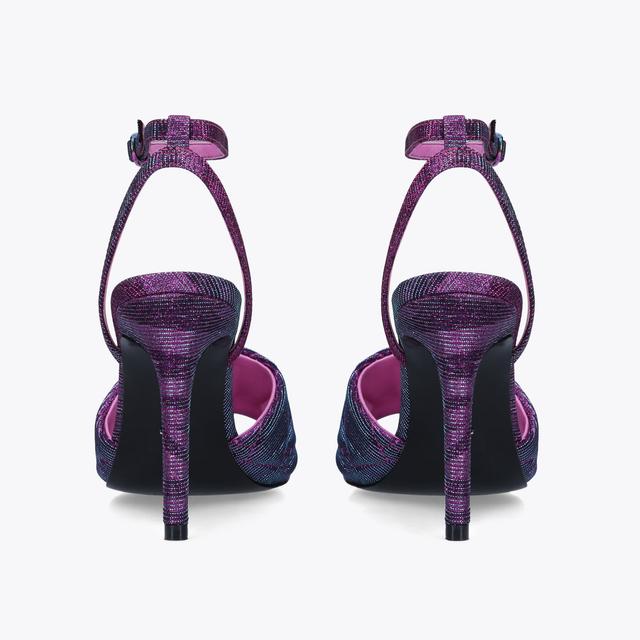 Carvela By Kurt Geiger KENSINGTON SANDAL Purple Glitter High Stiletto Heels By KURT GEIGER LONDON