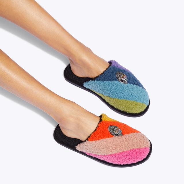 Carvela By Kurt Geiger KENSINGTON SLIPPERS Rainbow Teddy Slippers By KURT GEIGER LONDON