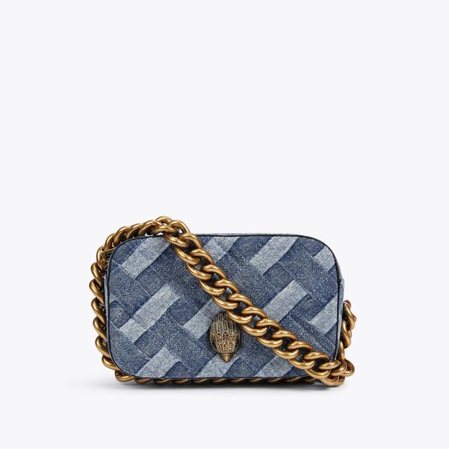 carvela by kurt geiger KENSINGTON SM CAMERA CH Blue Denim Quilted Cross Body Chain by KURT GEIGER LONDON