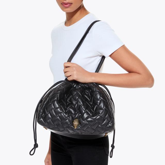 Carvela By Kurt Geiger KENSINGTON STRING TOTE Black Toggle Tie Tote Bag By KURT GEIGER LONDON