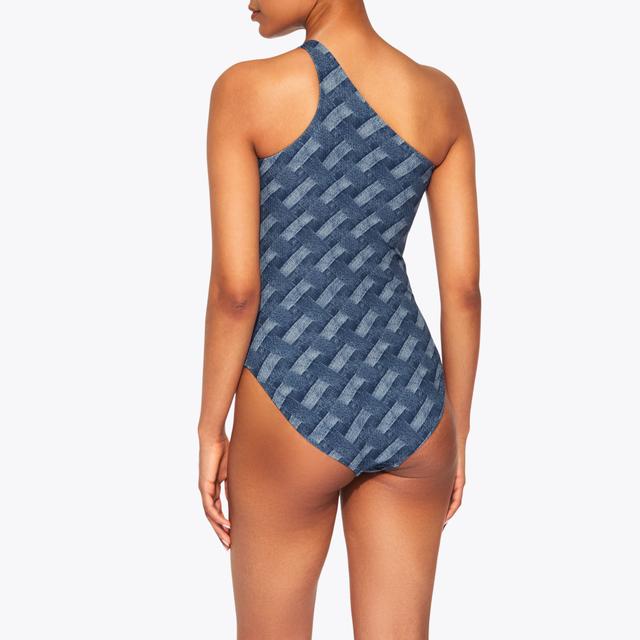 Carvela By Kurt Geiger KENSINGTON SWIMSUIT Denim Bleached Effect Swimsuit By KURT GEIGER LONDON