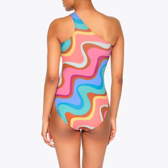 Carvela By Kurt Geiger KENSINGTON SWIMSUIT Rainbow Swirl One Shoulder Swimsuit By KURT GEIGER LONDON