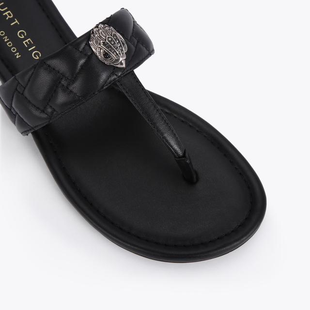 Carvela By Kurt Geiger KENSINGTON T-BAR SANDAL Black Slide On Toe Post Sandal By KURT GEIGER LONDON
