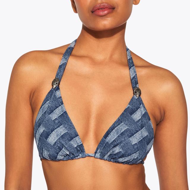 Carvela By Kurt Geiger KENSINGTON TRIANGLE TOP Denim Woven Bikini Top By KURT GEIGER LONDON