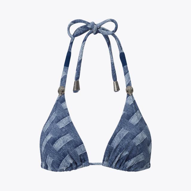 carvela by kurt geiger KENSINGTON TRIANGLE TOP Denim Woven Bikini Top by KURT GEIGER LONDON