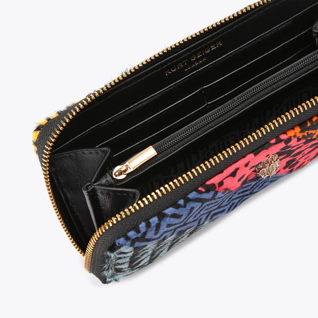 Carvela By Kurt Geiger KENSINGTON ZIP AROUND W L Striped Calfhair Purse By KURT GEIGER LONDON