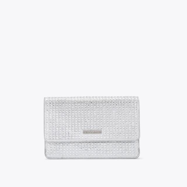 carvela by kurt geiger KIANNI CLUTCH Silver Crystal Clutch by CARVELA