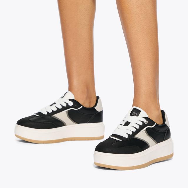 Carvela By Kurt Geiger KICK Black Lace Up Sneaker By KG KURT GEIGER