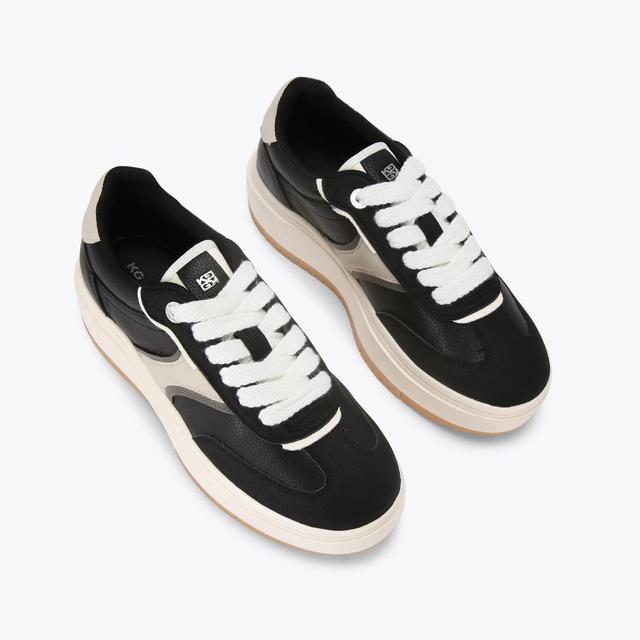 Carvela By Kurt Geiger KICK Black Lace Up Sneaker By KG KURT GEIGER