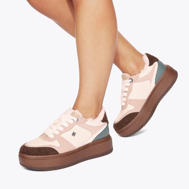 Carvela By Kurt Geiger KICK SKATER Brown Fluffy Sneaker By KG KURT GEIGER