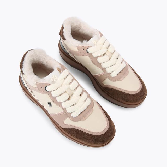 Carvela By Kurt Geiger KICK SKATER Brown Fluffy Sneaker By KG KURT GEIGER