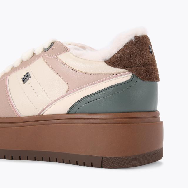 Carvela By Kurt Geiger KICK SKATER Brown Fluffy Sneaker By KG KURT GEIGER