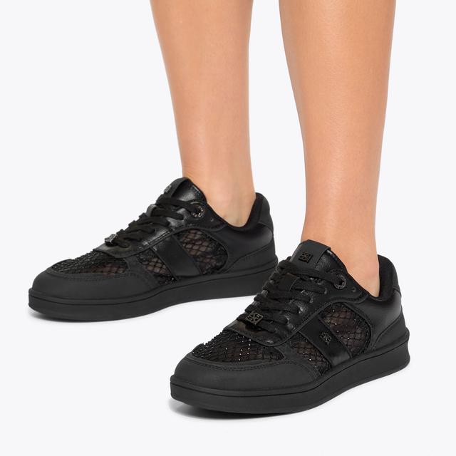 Carvela By Kurt Geiger KINDRED MESH Black Fishnet Mesh Sneaker By KG KURT GEIGER