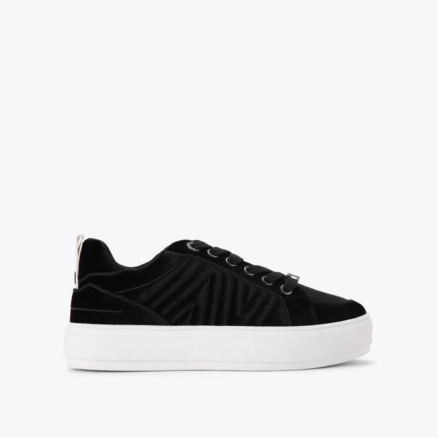 carvela by kurt geiger KINGLY Black Velvet Lace Sneakers by KG KURT GEIGER