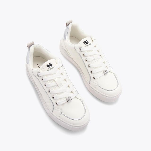 Carvela By Kurt Geiger KINGLY White Lace Up Sneaker By KG KURT GEIGER