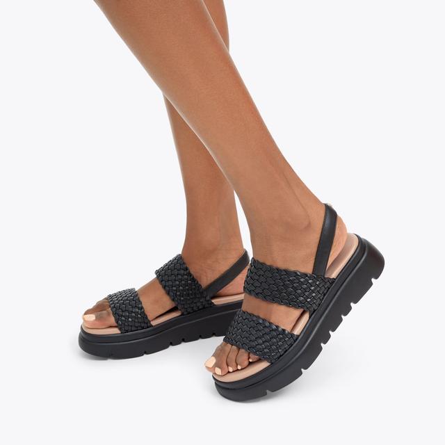 Carvela By Kurt Geiger KRYPTON WEAVE Black Woven Sandal By CARVELA COMFORT