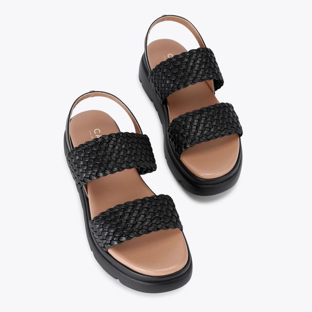 Carvela By Kurt Geiger KRYPTON WEAVE Black Woven Sandal By CARVELA COMFORT