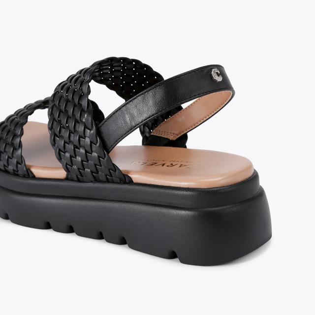 Carvela By Kurt Geiger KRYPTON WEAVE Black Woven Sandal By CARVELA COMFORT