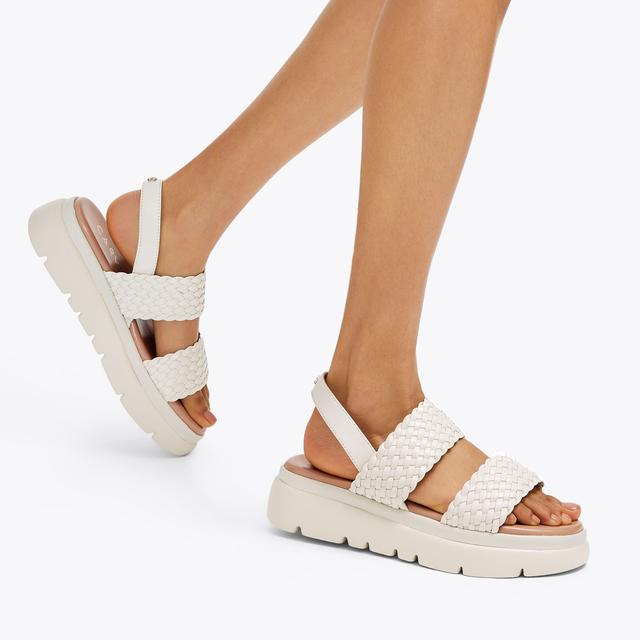 Carvela By Kurt Geiger KRYPTON WEAVE Bone Woven Sandals By CARVELA COMFORT