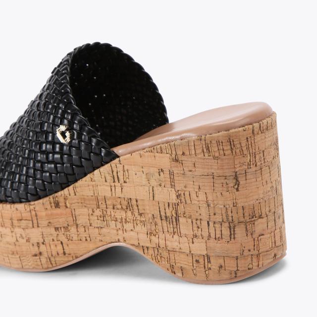 Carvela By Kurt Geiger KRYPTON WEAVE WEDGE Black Woven Wedge Heel By CARVELA COMFORT