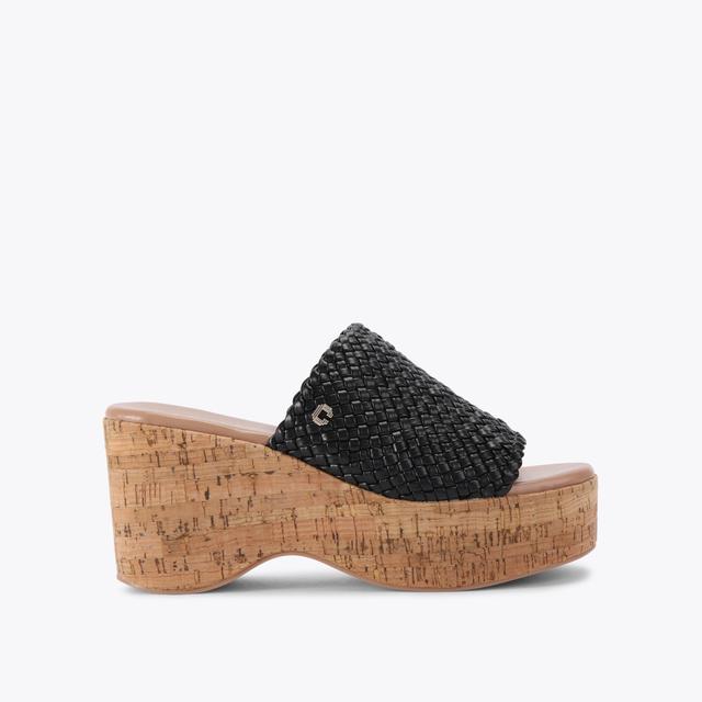 carvela by kurt geiger KRYPTON WEAVE WEDGE Black Woven Wedge Heel by CARVELA COMFORT