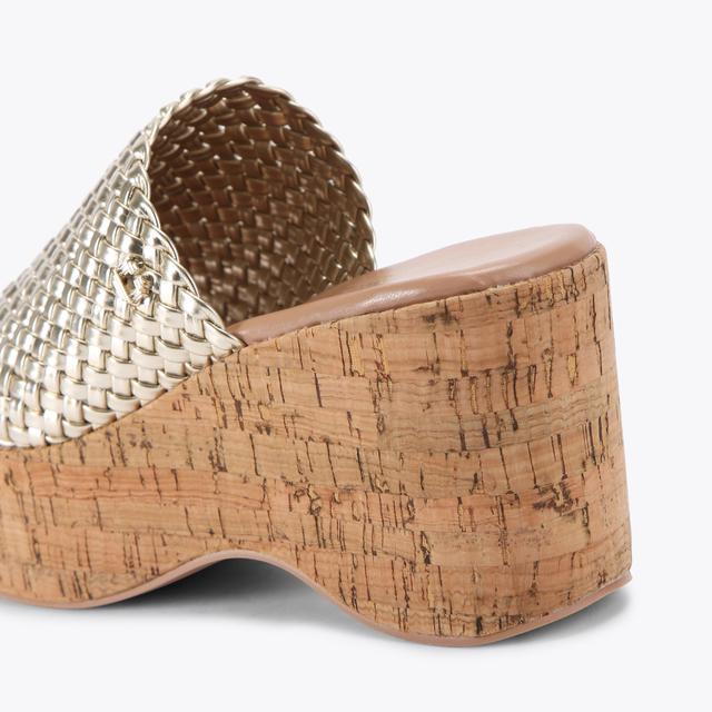 Carvela By Kurt Geiger KRYPTON WEAVE WEDGE Gold Woven Wedge Heel By CARVELA COMFORT