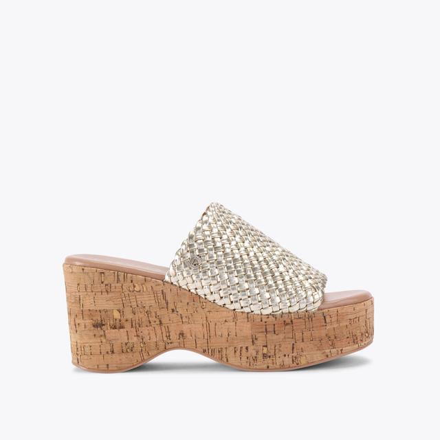 carvela by kurt geiger KRYPTON WEAVE WEDGE Gold Woven Wedge Heel by CARVELA COMFORT