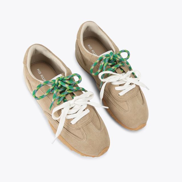 Carvela By Kurt Geiger LAGOS Beige Suede Sneaker By KG KURT GEIGER