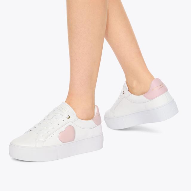 Carvela By Kurt Geiger LANA HEART White Black Leather Sneaker By KURT GEIGER LONDON