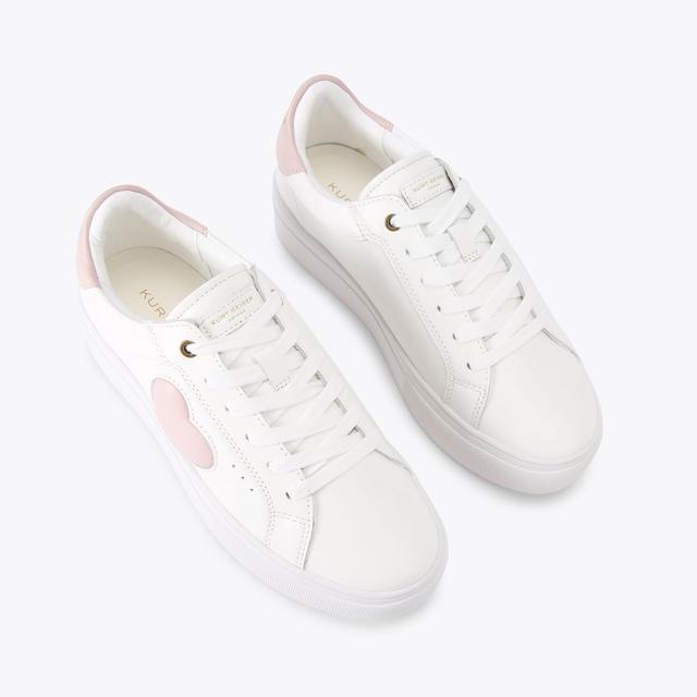 Carvela By Kurt Geiger LANA HEART White Black Leather Sneaker By KURT GEIGER LONDON