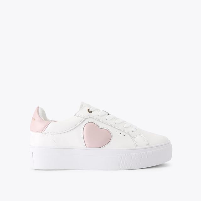 carvela by kurt geiger LANA HEART White Black Leather Sneaker by KURT GEIGER LONDON