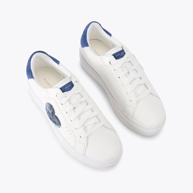 Carvela By Kurt Geiger LANA HEART White Blue Denim Sneaker By KURT GEIGER LONDON