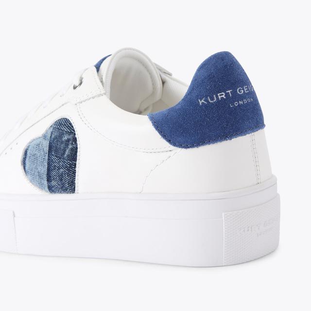 Carvela By Kurt Geiger LANA HEART White Blue Denim Sneaker By KURT GEIGER LONDON