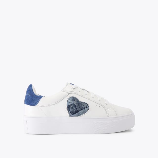carvela by kurt geiger LANA HEART White Blue Denim Sneaker by KURT GEIGER LONDON