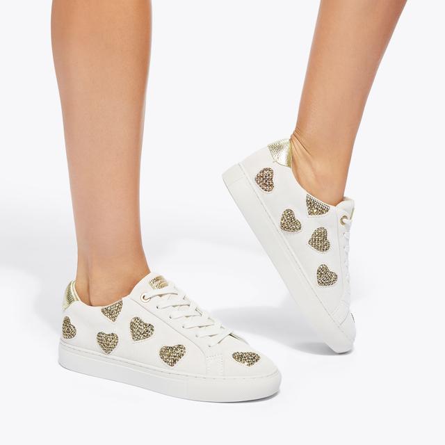 Carvela By Kurt Geiger LANE LOVE White Crystal Trainer By KURT GEIGER LONDON
