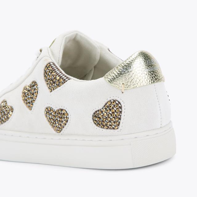 Carvela By Kurt Geiger LANE LOVE White Crystal Trainer By KURT GEIGER LONDON