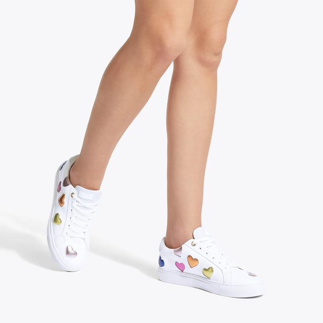 Carvela By Kurt Geiger LANE LOVE White Heart Detail Sneakers By KURT GEIGER LONDON