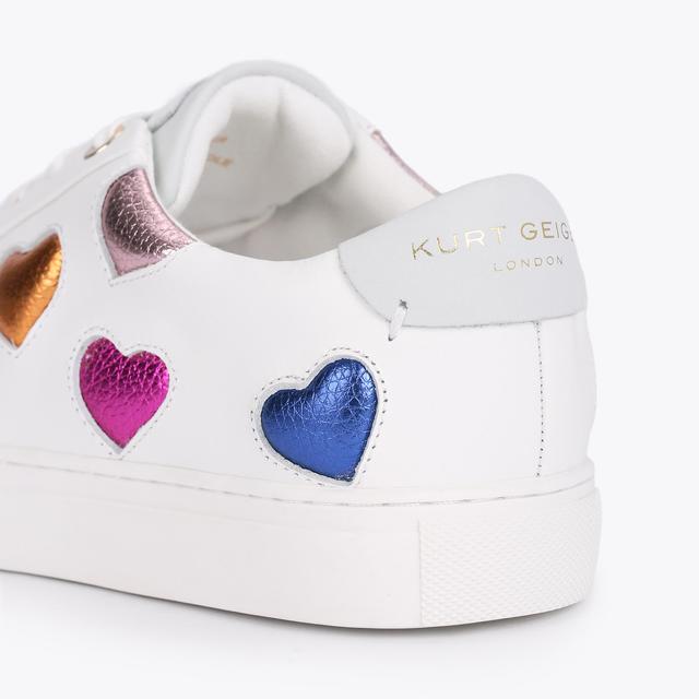 Carvela By Kurt Geiger LANE LOVE White Heart Detail Sneakers By KURT GEIGER LONDON