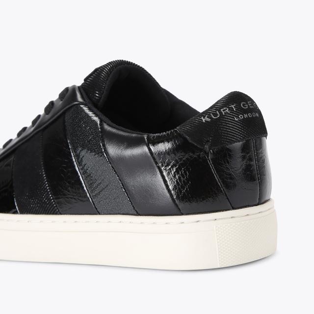 Carvela By Kurt Geiger LANE STRIPE Black Leather Lace Up Sneaker By KURT GEIGER LONDON