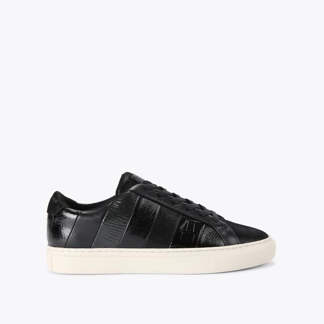 carvela by kurt geiger LANE STRIPE Black Leather Lace Up Sneaker by KURT GEIGER LONDON
