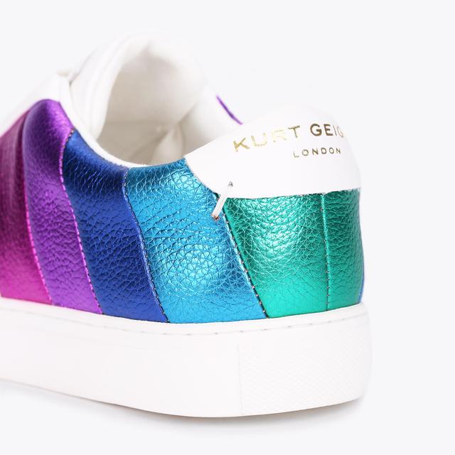 Carvela By Kurt Geiger LANE STRIPE Metallic Rainbow Leather Sneakers By KURT GEIGER LONDON