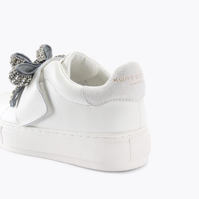 Carvela By Kurt Geiger LANEY BOW White Crystal Bow Sneaker By KURT GEIGER LONDON