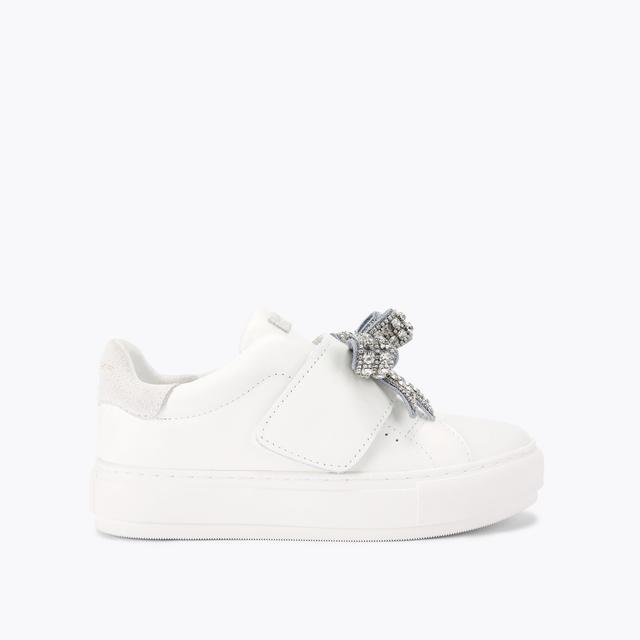 carvela by kurt geiger LANEY BOW White Crystal Bow Sneaker by KURT GEIGER LONDON