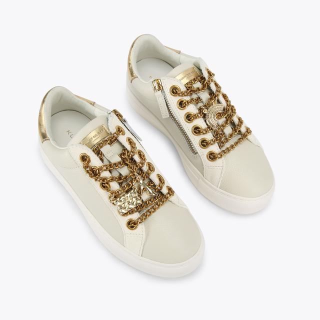 Carvela By Kurt Geiger LANEY CHARM Bone Statement Lace Sneaker By KURT GEIGER LONDON