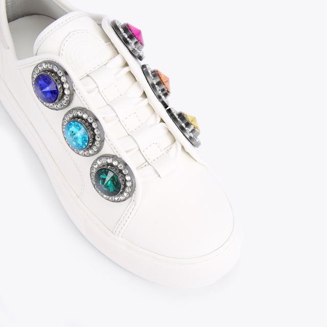 Carvela By Kurt Geiger LANEY OCTAVIA White Leather Slip On Sneakers By KURT GEIGER LONDON