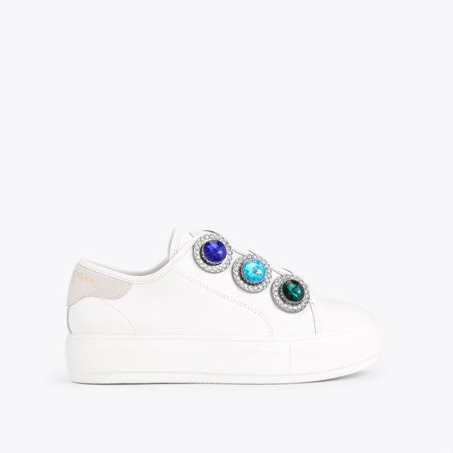 carvela by kurt geiger LANEY OCTAVIA White Leather Slip On Sneakers by KURT GEIGER LONDON