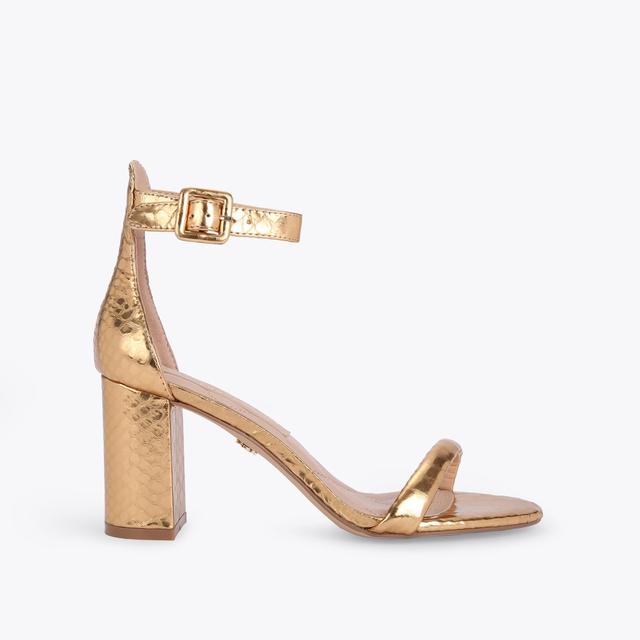 carvela by kurt geiger LANGLEY Gold Leather Snake Print Heel Sandals by KURT GEIGER LONDON