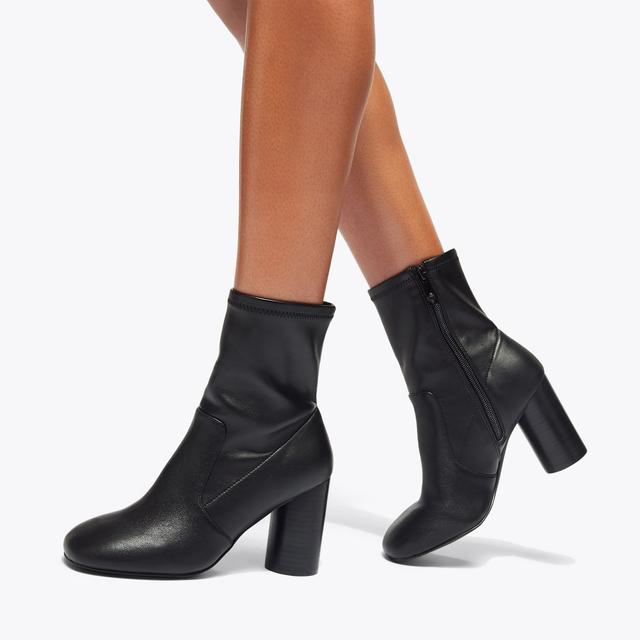 Carvela By Kurt Geiger LANGLEY ROUND ANKLE BOOT Black Leather Ankle Boot By KURT GEIGER LONDON